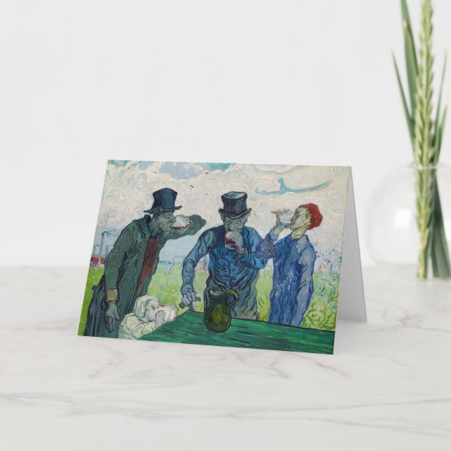 Cartão Vincent van Gogh - Os Bebidas, depois de Daumier (Frente)