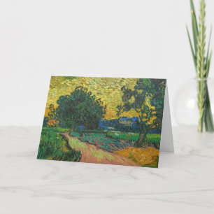 Cartão Vincent van Gogh - Paisagem ao Crepúsculo