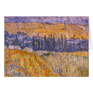 Cartão Vincent van Gogh - Paisagem em Auvers sob a Chuva