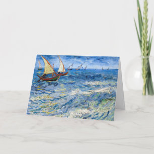 Cartão Vincent van Gogh - Paisagem marinha perto de Saint