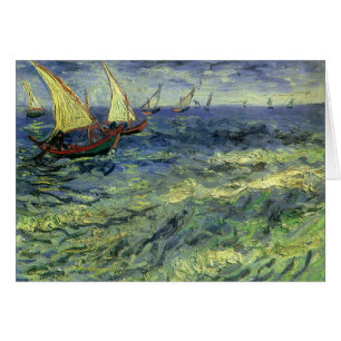 Cartão Vincent van Gogh - Paisagem Marítima em Saintes Ma