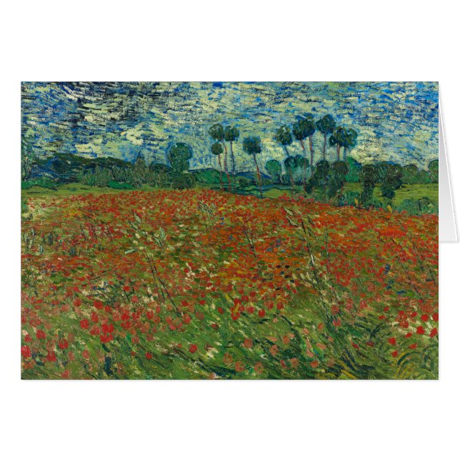 Cartão Vincent van Gogh - Poppy Field (Frente Horizontal)