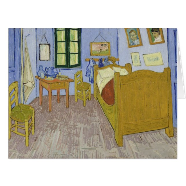 Cartão Vincent Van Gogh, quarto de dormir em Arles, terce (Frente horizontal)