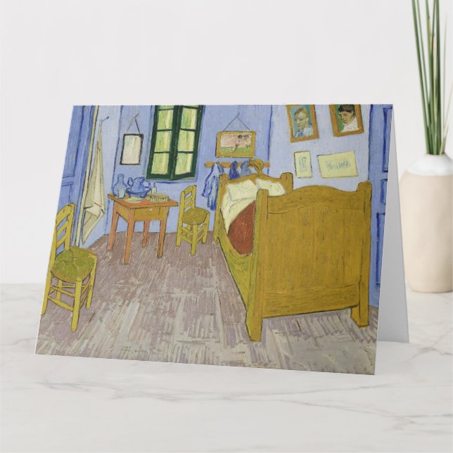 Cartão Vincent Van Gogh, quarto de dormir em Arles, terce (Frente)