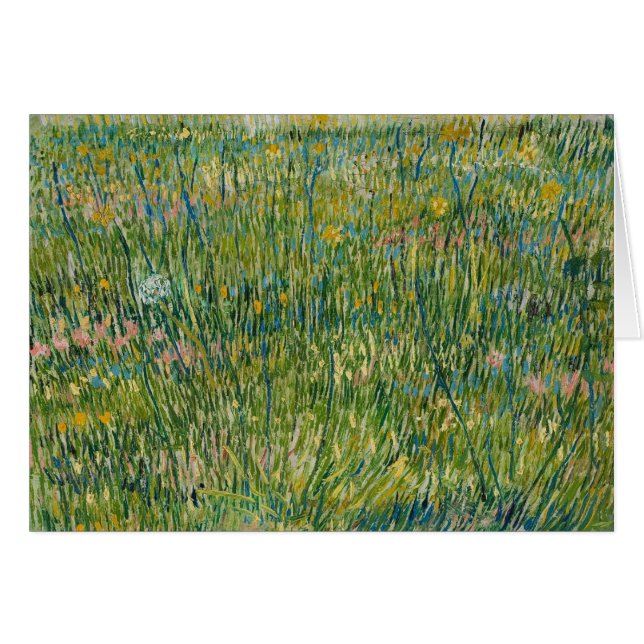 Cartão Vincent van Gogh - remendo da grama (Frente Horizontal)