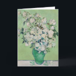 Cartão Vincent Van Gogh Rosas Impressionista Aniversário<br><div class="desc">Linda pintura de Rosas Van Gogh apresentando impressionismo arte floral com rosas bonito em um vaso verde em uma mesa branca com traços de rosa em um bom fundo verde amarelo. Legal presente de buquê floral vintage para um admirador artista dos anos 1800 que ama o período impressionista. Feliz Aniversário...</div>
