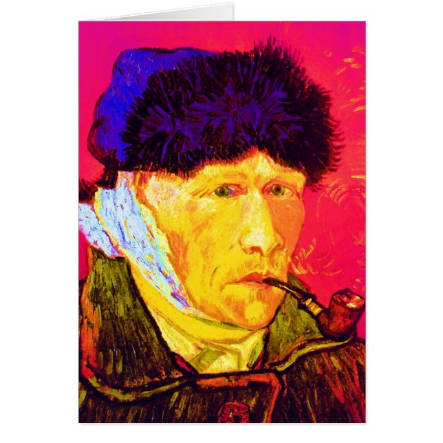 Cartão Vincent Van Gogh - Self Portrait Bandage Pop Art (Frente)