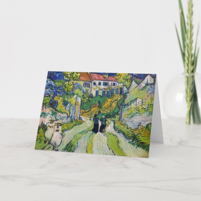 Cartão Vincent van Gogh - Stairway em Auvers (Frente)