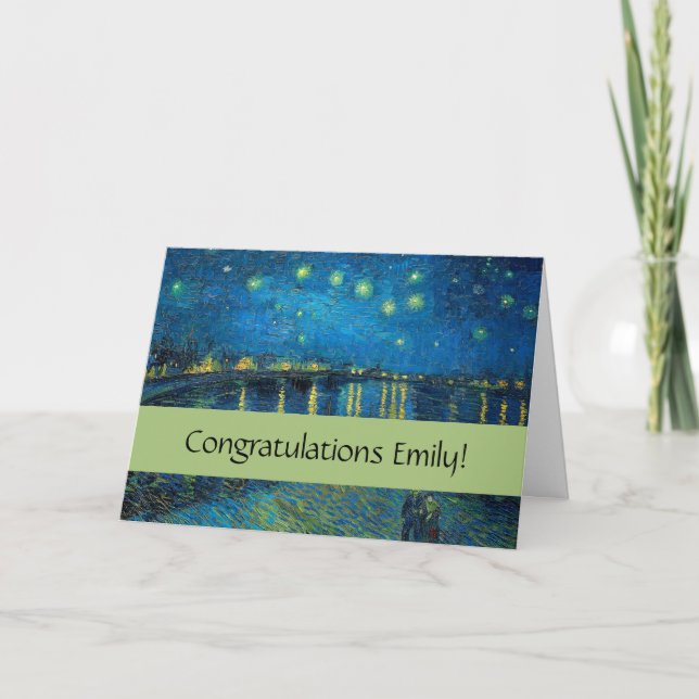 Cartão Vincent Van Gogh Starry Night Over the Rhone (Frente)