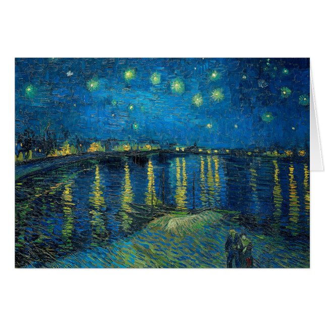 Cartão Vincent Van Gogh Starry Night Over the Rhone (Frente Horizontal)