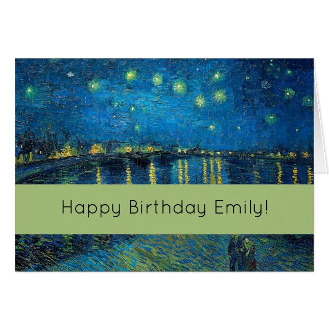 Cartão Vincent Van Gogh Starry Night Over the Rhone (Frente Horizontal)