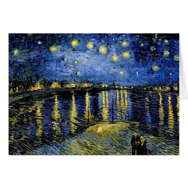 Cartão Vincent Van Gogh Starry Night Over the Rhone 1888 (Frente Horizontal)