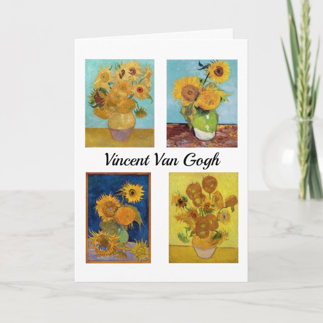 Cartão Vincent Van Gogh Sunflower Serie (Frente)