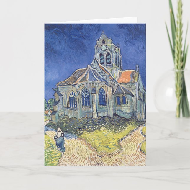 Cartão Vincent van Gogh | The Church at Auvers-sur-Oise (Frente)