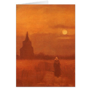 Cartão Vincent van Gogh - Torre Antiga nos Campos