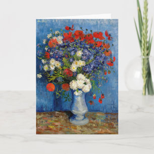 Cartão Vincent van Gogh - Vase com Cornflower e Poppies