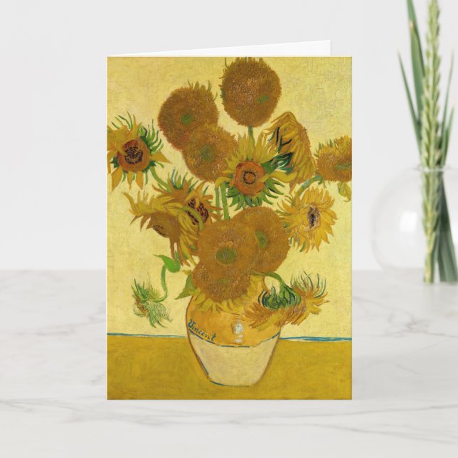 Cartão Vincent van Gogh - Vase com Quinze Girassóis (Frente)