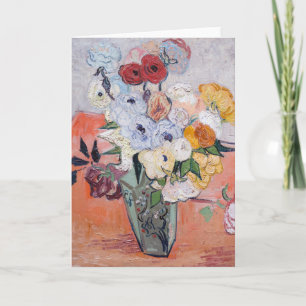 Cartão Vincent van Gogh - Vase with Roses & Anemones