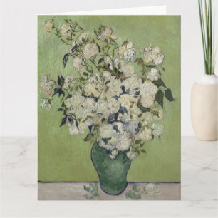 Cartão Vincent Van Gogh, Vaso de Rosas, Rosas No Vaso