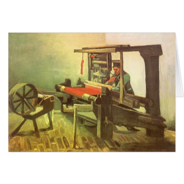 Cartão Vincent van Gogh Weaver Enfrentando a Roda Esquerd (Frente Horizontal)