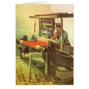 Cartão Vincent van Gogh Weaver Enfrentando a Roda Esquerd