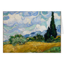 Vincent Van Gogh Wheat Field com Cyprestes Art