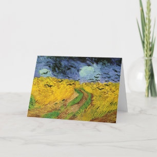 Cartão Vincent Van Gogh Wheat Field w Crows Greeting Card