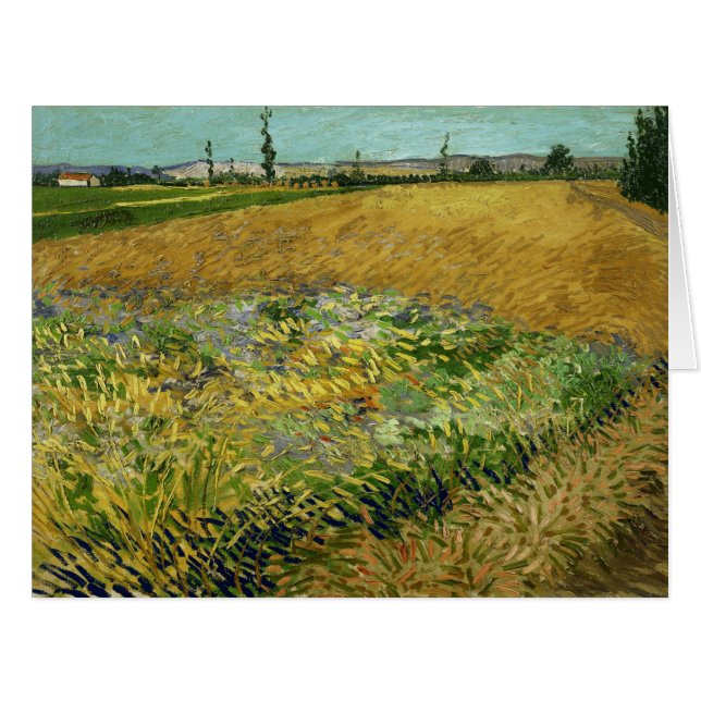 Cartão Vincent Van Gogh, Wheatfield, Korenveld (Frente horizontal)