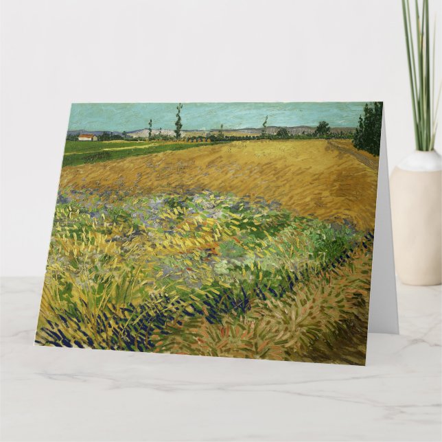 Cartão Vincent Van Gogh, Wheatfield, Korenveld (Frente)