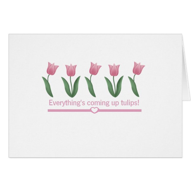 Cartão Vinda acima das tulipas (Frente Horizontal)