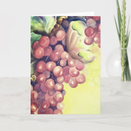 Cartão Vineyard Grapes Watercolor Greeting Card | Wine 