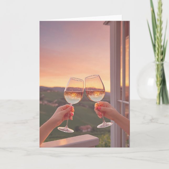 Cartão Vineyard Sunset Toast (Frente)