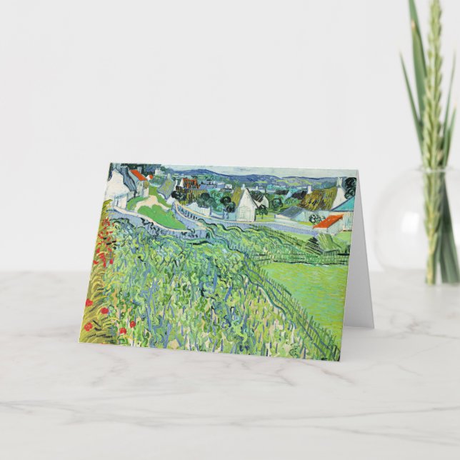 Cartão Vineyards em Auvers por Vincent van Gogh (Frente)