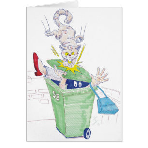 Cartão Vingança do gato da caixa do wheelie!