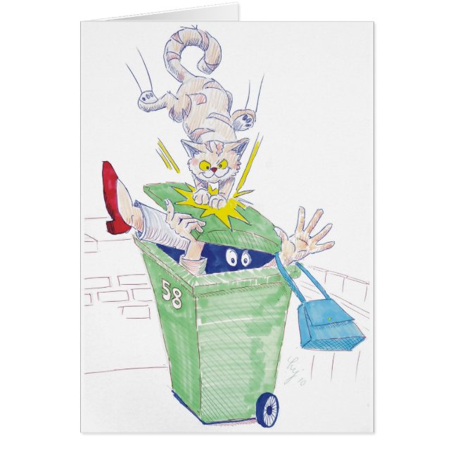 Cartão Vingança do gato da caixa do wheelie! (Frente)