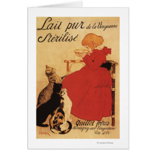 Cartão Vingeanne Milk Girl com Gatos