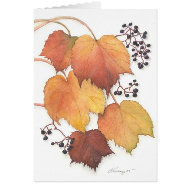 Cartão Vinha no outono (Frente)