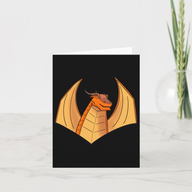 Cartão Vinheta de Dragão Laranja (Frente)