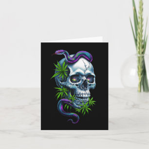 Cartão Vinheta Design de Caveira E Cobra