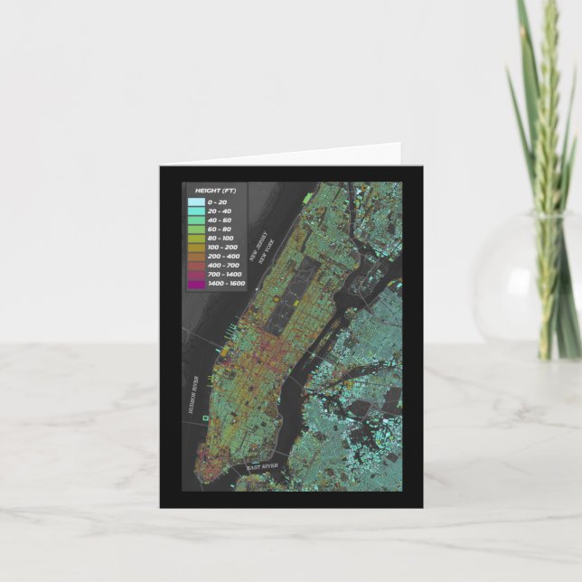 Cartão Vinheta do Mapa de Construção de Nova Iorque (Frente)