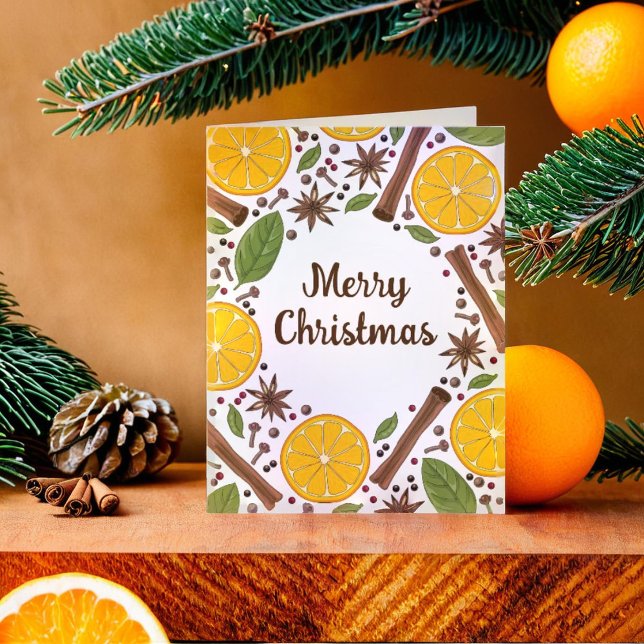Cartão Vinho branco apimentado (Christmas mulled wine spicy white card)
