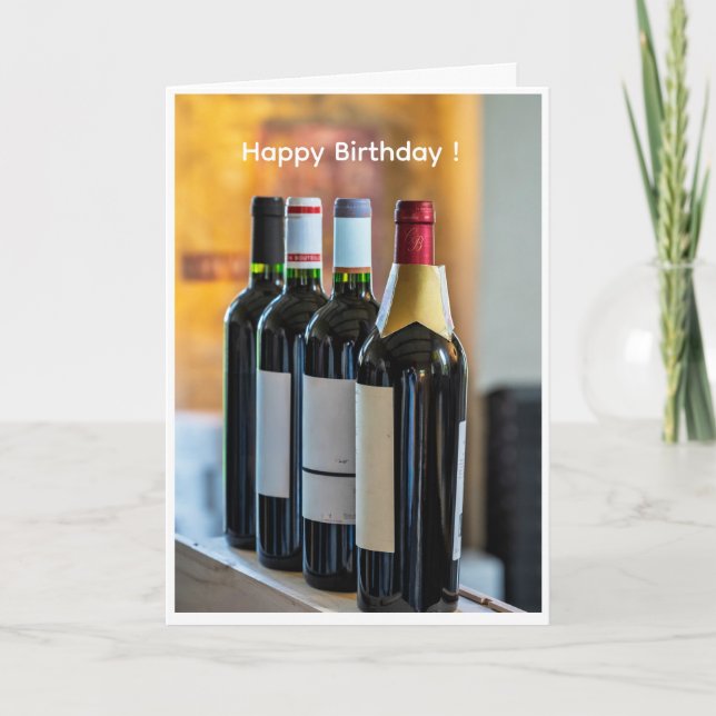 Cartão Vinho de Aniversário Combinado com Julgamento Ques (Frente)