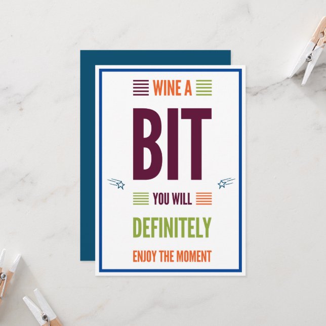 Cartão Vinho Divertido Um Pouco Melhor (Frente/Verso In Situ)