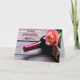 CARTÃO VINHO E FLORES E COMEMORAÇÃO "VOCÊ" E "EU"