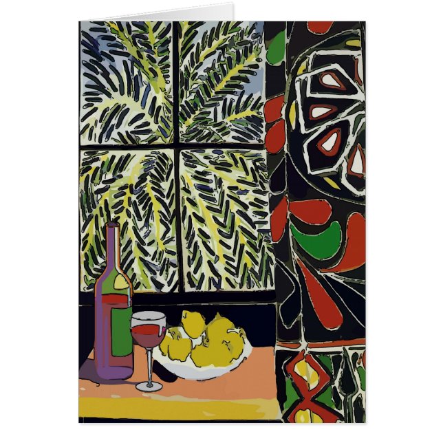 Cartão Vinho Em Abstrato De Janela (Frente)