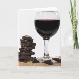 Cartão Vinho Tinto de Aniversário e Chocolate Preto