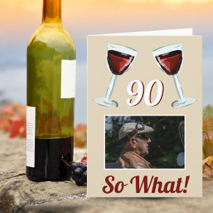 Cartão Vinho Tinto Motivacional 90 Anos de Idade