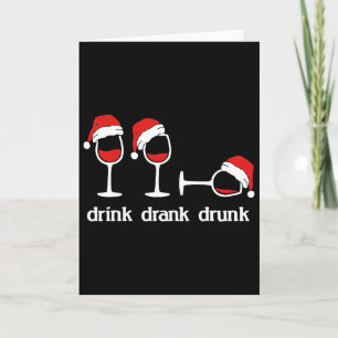 Cartão Vinho Tinto Natal Gl Bebida Bebeu Bêbado Natal 