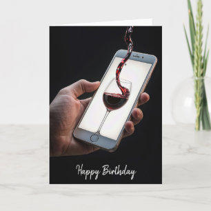 Cartão Vinho Vazio No Aniversário De Vidro