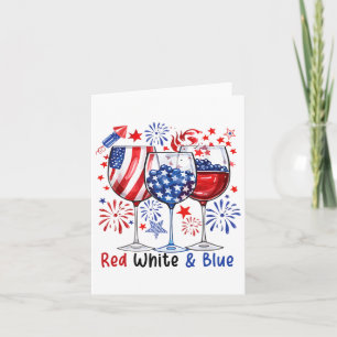 Cartão Vinho Vermelho E Azul 4 De Julho Vinho Branco